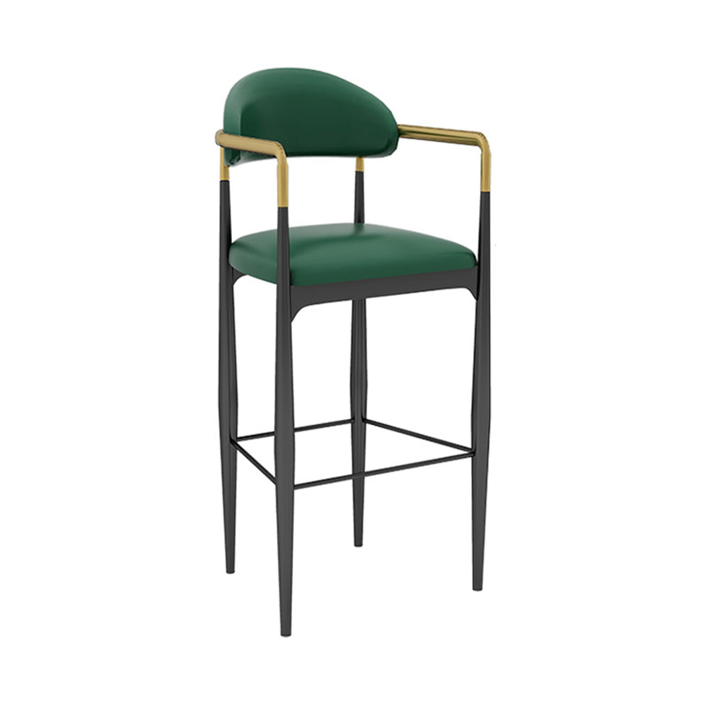 Scandinavian Metal Upholstered Counter Stools Armed Bar Stools with Footrest Green 1 Piece Clearhalo 'Bar Furniture' 'Bar Stools' 'bar_stools' 'furn' 'furn_bar_stools' 'furniture_bar_stools' 'Kitchen & Dining Furniture' 'kitchen&dining_furn' 'kitchen' 'kitchen_furn' Furniture' 4620234