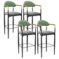 Scandinavian Metal Upholstered Counter Stools Armed Bar Stools with Footrest Grey 4 Piece Set Clearhalo 'Bar Furniture' 'Bar Stools' 'bar_stools' 'furn' 'furn_bar_stools' 'furniture_bar_stools' 'Kitchen & Dining Furniture' 'kitchen&dining_furn' 'kitchen' 'kitchen_furn' Furniture' 4620251