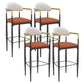 Scandinavian Metal Upholstered Counter Stools Armed Bar Stools with Footrest Orange 4 Piece Set Clearhalo 'Bar Furniture' 'Bar Stools' 'bar_stools' 'furn' 'furn_bar_stools' 'furniture_bar_stools' 'Kitchen & Dining Furniture' 'kitchen&dining_furn' 'kitchen' 'kitchen_furn' Furniture' 4620255