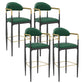 Scandinavian Metal Upholstered Counter Stools Armed Bar Stools with Footrest Black Green 4 Piece Set Clearhalo 'Bar Furniture' 'Bar Stools' 'bar_stools' 'furn' 'furn_bar_stools' 'furniture_bar_stools' 'Kitchen & Dining Furniture' 'kitchen&dining_furn' 'kitchen' 'kitchen_furn' Furniture' 4620258