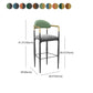 Scandinavian Metal Upholstered Counter Stools Armed Bar Stools with Footrest Clearhalo 'Bar Furniture' 'Bar Stools' 'bar_stools' 'furn' 'furn_bar_stools' 'furniture_bar_stools' 'Kitchen & Dining Furniture' 'kitchen&dining_furn' 'kitchen' 'kitchen_furn' Furniture' 4620261