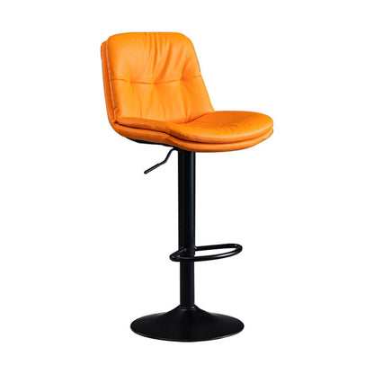 Nordic Steel Adjustable Swivel Barstool Indoor Tall Stool with Leather Seat Orange 1 Piece Clearhalo 'Bar Furniture' 'Bar Stools' 'bar_stools' 'furn' 'furn_bar_stools' 'furniture_bar_stools' 'Kitchen & Dining Furniture' 'kitchen&dining_furn' 'kitchen' 'kitchen_furn' Furniture' 4620263