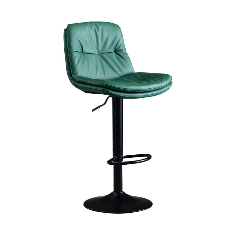Nordic Steel Adjustable Swivel Barstool Indoor Tall Stool with Leather Seat Green 1 Piece Clearhalo 'Bar Furniture' 'Bar Stools' 'bar_stools' 'furn' 'furn_bar_stools' 'furniture_bar_stools' 'Kitchen & Dining Furniture' 'kitchen&dining_furn' 'kitchen' 'kitchen_furn' Furniture' 4620264