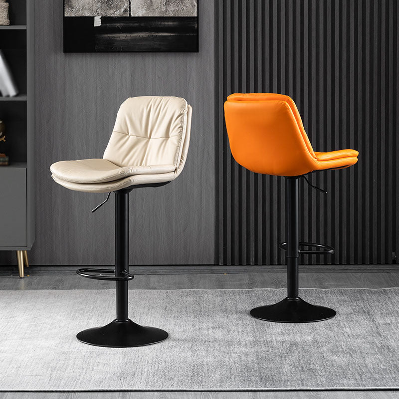Nordic Steel Adjustable Swivel Barstool Indoor Tall Stool with Leather Seat Clearhalo 'Bar Furniture' 'Bar Stools' 'bar_stools' 'furn' 'furn_bar_stools' 'furniture_bar_stools' 'Kitchen & Dining Furniture' 'kitchen&dining_furn' 'kitchen' 'kitchen_furn' Furniture' 4620266
