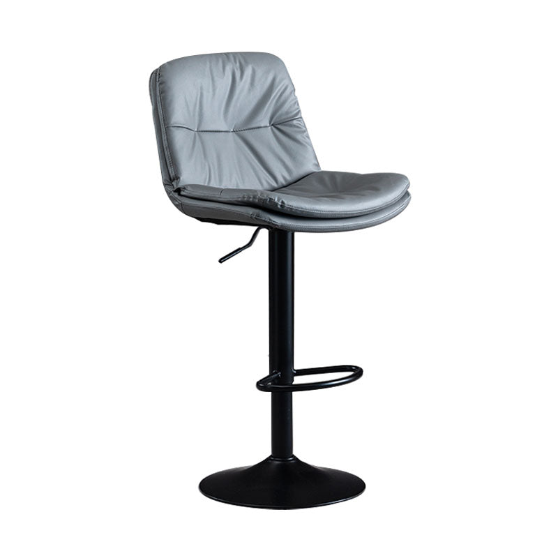 Nordic Steel Adjustable Swivel Barstool Indoor Tall Stool with Leather Seat Grey 1 Piece Clearhalo 'Bar Furniture' 'Bar Stools' 'bar_stools' 'furn' 'furn_bar_stools' 'furniture_bar_stools' 'Kitchen & Dining Furniture' 'kitchen&dining_furn' 'kitchen' 'kitchen_furn' Furniture' 4620267
