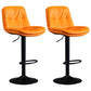 Nordic Steel Adjustable Swivel Barstool Indoor Tall Stool with Leather Seat Orange 2 Piece Set Clearhalo 'Bar Furniture' 'Bar Stools' 'bar_stools' 'furn' 'furn_bar_stools' 'furniture_bar_stools' 'Kitchen & Dining Furniture' 'kitchen&dining_furn' 'kitchen' 'kitchen_furn' Furniture' 4620274