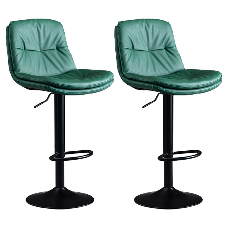 Nordic Steel Adjustable Swivel Barstool Indoor Tall Stool with Leather Seat Green 2 Piece Set Clearhalo 'Bar Furniture' 'Bar Stools' 'bar_stools' 'furn' 'furn_bar_stools' 'furniture_bar_stools' 'Kitchen & Dining Furniture' 'kitchen&dining_furn' 'kitchen' 'kitchen_furn' Furniture' 4620276