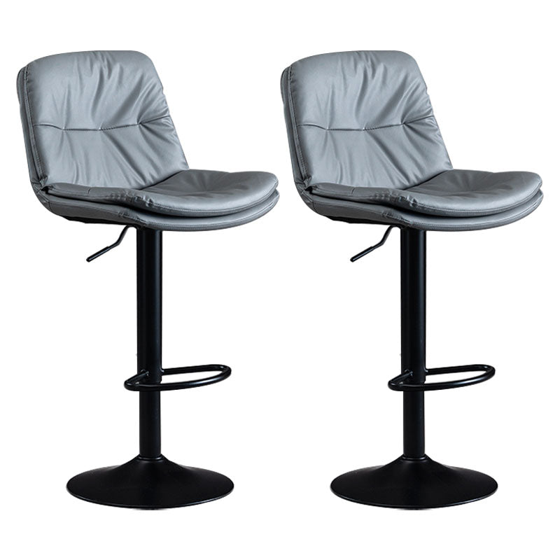 Nordic Steel Adjustable Swivel Barstool Indoor Tall Stool with Leather Seat Grey 2 Piece Set Clearhalo 'Bar Furniture' 'Bar Stools' 'bar_stools' 'furn' 'furn_bar_stools' 'furniture_bar_stools' 'Kitchen & Dining Furniture' 'kitchen&dining_furn' 'kitchen' 'kitchen_furn' Furniture' 4620279