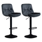 Nordic Steel Adjustable Swivel Barstool Indoor Tall Stool with Leather Seat Black 2 Piece Set Clearhalo 'Bar Furniture' 'Bar Stools' 'bar_stools' 'furn' 'furn_bar_stools' 'furniture_bar_stools' 'Kitchen & Dining Furniture' 'kitchen&dining_furn' 'kitchen' 'kitchen_furn' Furniture' 4620281