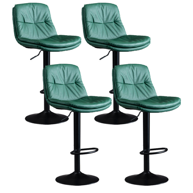 Nordic Steel Adjustable Swivel Barstool Indoor Tall Stool with Leather Seat Green 4 Piece Set Clearhalo 'Bar Furniture' 'Bar Stools' 'bar_stools' 'furn' 'furn_bar_stools' 'furniture_bar_stools' 'Kitchen & Dining Furniture' 'kitchen&dining_furn' 'kitchen' 'kitchen_furn' Furniture' 4620285