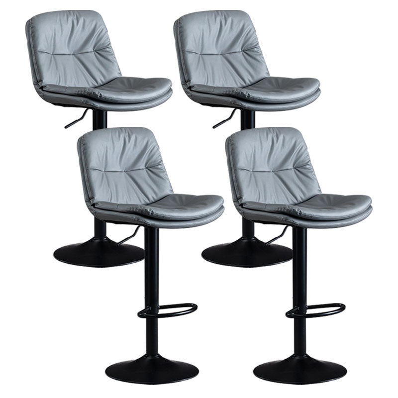 Nordic Steel Adjustable Swivel Barstool Indoor Tall Stool with Leather Seat Grey 4 Piece Set Clearhalo 'Bar Furniture' 'Bar Stools' 'bar_stools' 'furn' 'furn_bar_stools' 'furniture_bar_stools' 'Kitchen & Dining Furniture' 'kitchen&dining_furn' 'kitchen' 'kitchen_furn' Furniture' 4620286