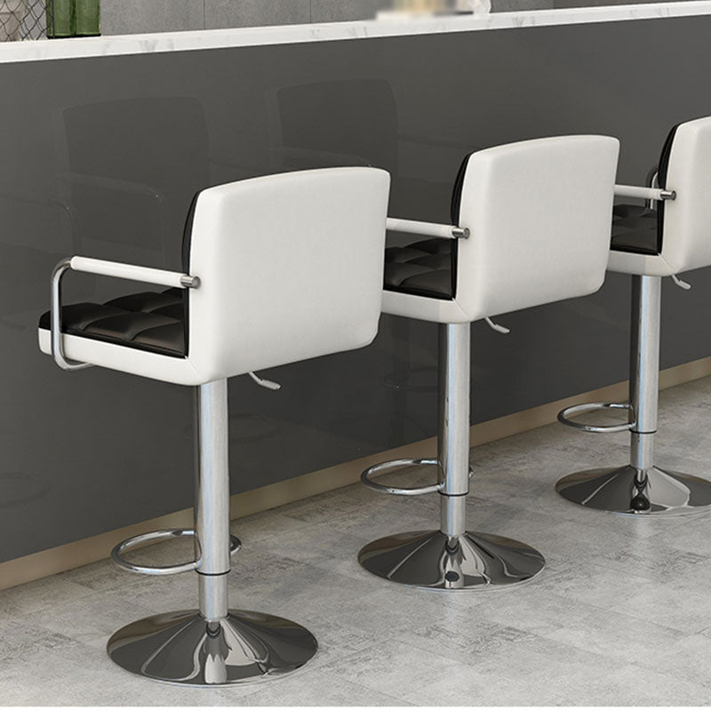 Scandinavian Adjustable Height Swivel Counter Stools Metal Upholstered Bar Stools Clearhalo 'Bar Furniture' 'Bar Stools' 'bar_stools' 'furn' 'furn_bar_stools' 'furniture_bar_stools' 'Kitchen & Dining Furniture' 'kitchen&dining_furn' 'kitchen' 'kitchen_furn' Furniture' 4620293