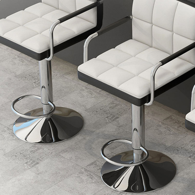 Scandinavian Adjustable Height Swivel Counter Stools Metal Upholstered Bar Stools Clearhalo 'Bar Furniture' 'Bar Stools' 'bar_stools' 'furn' 'furn_bar_stools' 'furniture_bar_stools' 'Kitchen & Dining Furniture' 'kitchen&dining_furn' 'kitchen' 'kitchen_furn' Furniture' 4620295