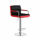 Scandinavian Adjustable Height Swivel Counter Stools Metal Upholstered Bar Stools Red-Black 1 Piece Clearhalo 'Bar Furniture' 'Bar Stools' 'bar_stools' 'furn' 'furn_bar_stools' 'furniture_bar_stools' 'Kitchen & Dining Furniture' 'kitchen&dining_furn' 'kitchen' 'kitchen_furn' Furniture' 4620296
