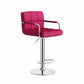 Scandinavian Adjustable Height Swivel Counter Stools Metal Upholstered Bar Stools Rose Red 1 Piece Clearhalo 'Bar Furniture' 'Bar Stools' 'bar_stools' 'furn' 'furn_bar_stools' 'furniture_bar_stools' 'Kitchen & Dining Furniture' 'kitchen&dining_furn' 'kitchen' 'kitchen_furn' Furniture' 4620298