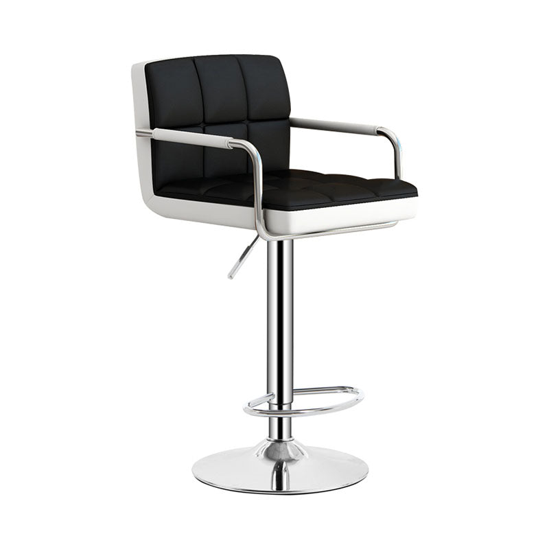 Scandinavian Adjustable Height Swivel Counter Stools Metal Upholstered Bar Stools Clearhalo 'Bar Furniture' 'Bar Stools' 'bar_stools' 'furn' 'furn_bar_stools' 'furniture_bar_stools' 'Kitchen & Dining Furniture' 'kitchen&dining_furn' 'kitchen' 'kitchen_furn' Furniture' 4620300
