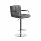 Scandinavian Adjustable Height Swivel Counter Stools Metal Upholstered Bar Stools Grey 1 Piece Clearhalo 'Bar Furniture' 'Bar Stools' 'bar_stools' 'furn' 'furn_bar_stools' 'furniture_bar_stools' 'Kitchen & Dining Furniture' 'kitchen&dining_furn' 'kitchen' 'kitchen_furn' Furniture' 4620303