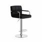 Scandinavian Adjustable Height Swivel Counter Stools Metal Upholstered Bar Stools Black 1 Piece Clearhalo 'Bar Furniture' 'Bar Stools' 'bar_stools' 'furn' 'furn_bar_stools' 'furniture_bar_stools' 'Kitchen & Dining Furniture' 'kitchen&dining_furn' 'kitchen' 'kitchen_furn' Furniture' 4620304