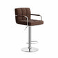 Scandinavian Adjustable Height Swivel Counter Stools Metal Upholstered Bar Stools Brown 1 Piece Clearhalo 'Bar Furniture' 'Bar Stools' 'bar_stools' 'furn' 'furn_bar_stools' 'furniture_bar_stools' 'Kitchen & Dining Furniture' 'kitchen&dining_furn' 'kitchen' 'kitchen_furn' Furniture' 4620306