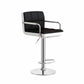 Scandinavian Adjustable Height Swivel Counter Stools Metal Upholstered Bar Stools Black White 1 Piece Clearhalo 'Bar Furniture' 'Bar Stools' 'bar_stools' 'furn' 'furn_bar_stools' 'furniture_bar_stools' 'Kitchen & Dining Furniture' 'kitchen&dining_furn' 'kitchen' 'kitchen_furn' Furniture' 4620307
