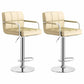 Scandinavian Adjustable Height Swivel Counter Stools Metal Upholstered Bar Stools Beige 2 Piece Set Clearhalo 'Bar Furniture' 'Bar Stools' 'bar_stools' 'furn' 'furn_bar_stools' 'furniture_bar_stools' 'Kitchen & Dining Furniture' 'kitchen&dining_furn' 'kitchen' 'kitchen_furn' Furniture' 4620309