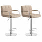 Scandinavian Adjustable Height Swivel Counter Stools Metal Upholstered Bar Stools Khaki 2 Piece Set Clearhalo 'Bar Furniture' 'Bar Stools' 'bar_stools' 'furn' 'furn_bar_stools' 'furniture_bar_stools' 'Kitchen & Dining Furniture' 'kitchen&dining_furn' 'kitchen' 'kitchen_furn' Furniture' 4620313