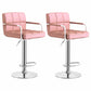 Scandinavian Adjustable Height Swivel Counter Stools Metal Upholstered Bar Stools Pink 2 Piece Set Clearhalo 'Bar Furniture' 'Bar Stools' 'bar_stools' 'furn' 'furn_bar_stools' 'furniture_bar_stools' 'Kitchen & Dining Furniture' 'kitchen&dining_furn' 'kitchen' 'kitchen_furn' Furniture' 4620318