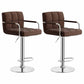 Scandinavian Adjustable Height Swivel Counter Stools Metal Upholstered Bar Stools Brown 2 Piece Set Clearhalo 'Bar Furniture' 'Bar Stools' 'bar_stools' 'furn' 'furn_bar_stools' 'furniture_bar_stools' 'Kitchen & Dining Furniture' 'kitchen&dining_furn' 'kitchen' 'kitchen_furn' Furniture' 4620319