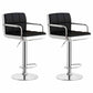 Scandinavian Adjustable Height Swivel Counter Stools Metal Upholstered Bar Stools Black White 2 Piece Set Clearhalo 'Bar Furniture' 'Bar Stools' 'bar_stools' 'furn' 'furn_bar_stools' 'furniture_bar_stools' 'Kitchen & Dining Furniture' 'kitchen&dining_furn' 'kitchen' 'kitchen_furn' Furniture' 4620320