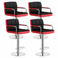 Scandinavian Adjustable Height Swivel Counter Stools Metal Upholstered Bar Stools Red-Black 4 Piece Set Clearhalo 'Bar Furniture' 'Bar Stools' 'bar_stools' 'furn' 'furn_bar_stools' 'furniture_bar_stools' 'Kitchen & Dining Furniture' 'kitchen&dining_furn' 'kitchen' 'kitchen_furn' Furniture' 4620324