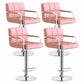 Scandinavian Adjustable Height Swivel Counter Stools Metal Upholstered Bar Stools Pink 4 Piece Set Clearhalo 'Bar Furniture' 'Bar Stools' 'bar_stools' 'furn' 'furn_bar_stools' 'furniture_bar_stools' 'Kitchen & Dining Furniture' 'kitchen&dining_furn' 'kitchen' 'kitchen_furn' Furniture' 4620331