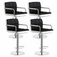 Scandinavian Adjustable Height Swivel Counter Stools Metal Upholstered Bar Stools Black White 4 Piece Set Clearhalo 'Bar Furniture' 'Bar Stools' 'bar_stools' 'furn' 'furn_bar_stools' 'furniture_bar_stools' 'Kitchen & Dining Furniture' 'kitchen&dining_furn' 'kitchen' 'kitchen_furn' Furniture' 4620333