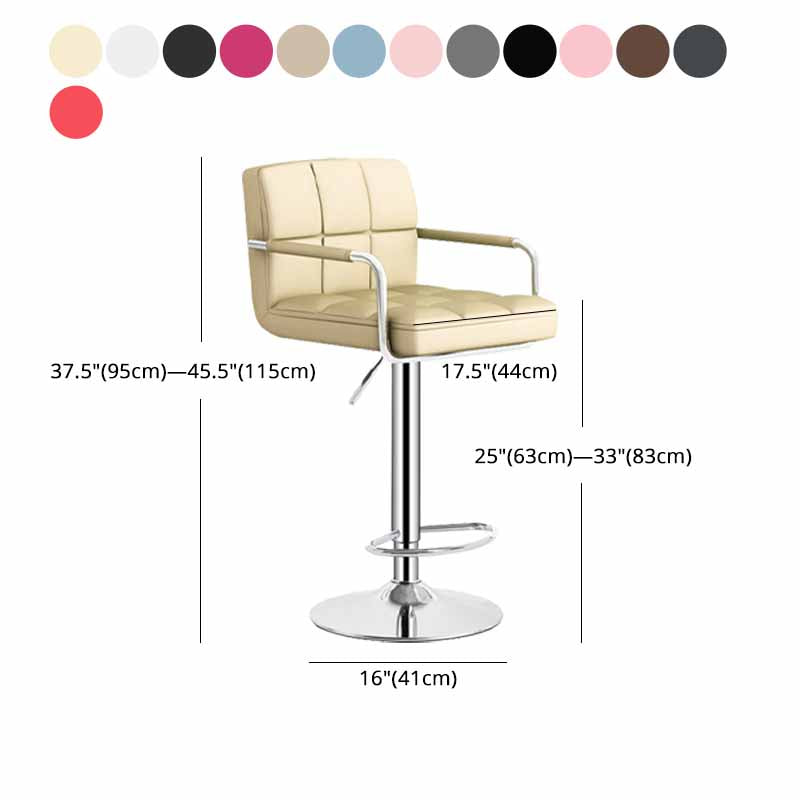 Scandinavian Adjustable Height Swivel Counter Stools Metal Upholstered Bar Stools Clearhalo 'Bar Furniture' 'Bar Stools' 'bar_stools' 'furn' 'furn_bar_stools' 'furniture_bar_stools' 'Kitchen & Dining Furniture' 'kitchen&dining_furn' 'kitchen' 'kitchen_furn' Furniture' 4620335