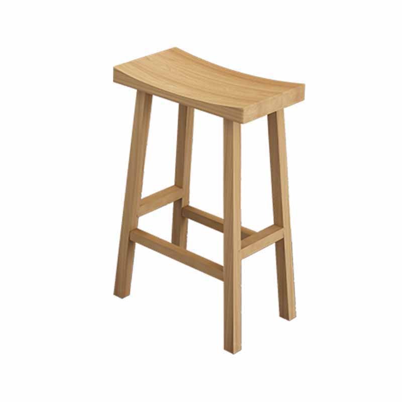 Industrial Wood Backless Barstool Simple Indoor Tall Stool with Contoured Seat Light Wood 1 Piece Clearhalo 'Bar Furniture' 'Bar Stools' 'bar_stools' 'furn' 'furn_bar_stools' 'furniture_bar_stools' 'Kitchen & Dining Furniture' 'kitchen&dining_furn' 'kitchen' 'kitchen_furn' Furniture' 4620337