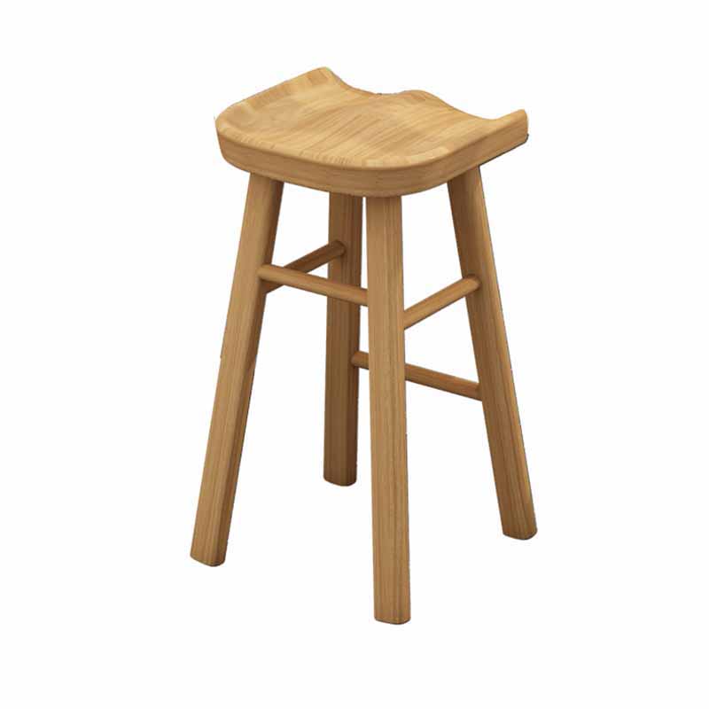 Industrial Wood Backless Barstool Simple Indoor Tall Stool with Contoured Seat Natural 1 Piece Clearhalo 'Bar Furniture' 'Bar Stools' 'bar_stools' 'furn' 'furn_bar_stools' 'furniture_bar_stools' 'Kitchen & Dining Furniture' 'kitchen&dining_furn' 'kitchen' 'kitchen_furn' Furniture' 4620338
