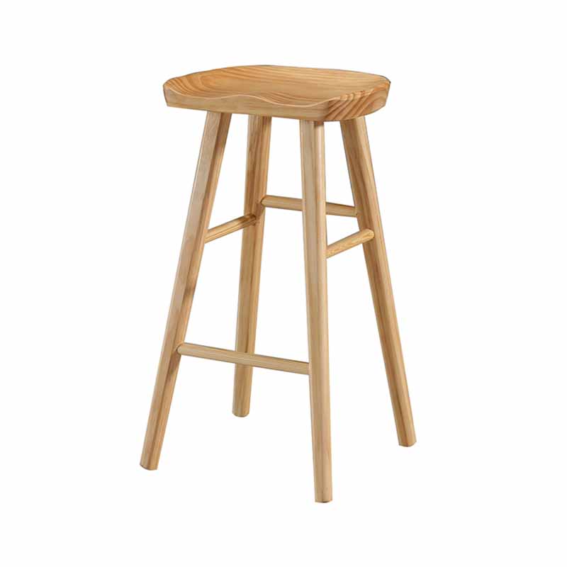 Industrial Wood Backless Barstool Simple Indoor Tall Stool with Contoured Seat Wood 1 Piece Clearhalo 'Bar Furniture' 'Bar Stools' 'bar_stools' 'furn' 'furn_bar_stools' 'furniture_bar_stools' 'Kitchen & Dining Furniture' 'kitchen&dining_furn' 'kitchen' 'kitchen_furn' Furniture' 4620340