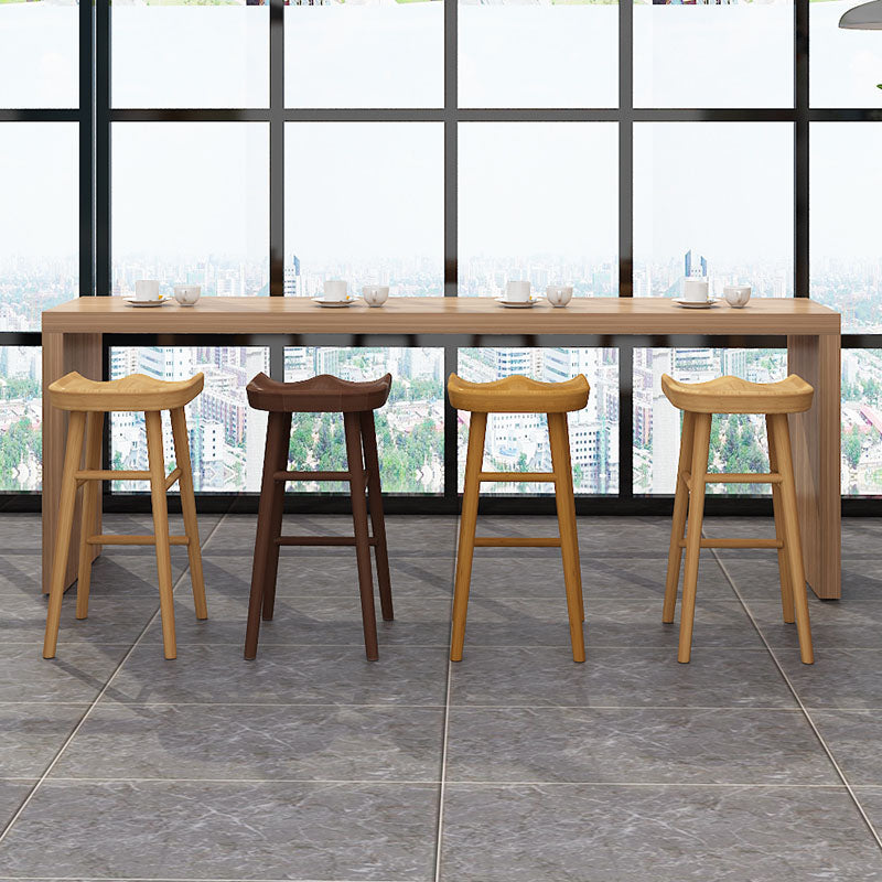 Industrial Wood Backless Barstool Simple Indoor Tall Stool with Contoured Seat Clearhalo 'Bar Furniture' 'Bar Stools' 'bar_stools' 'furn' 'furn_bar_stools' 'furniture_bar_stools' 'Kitchen & Dining Furniture' 'kitchen&dining_furn' 'kitchen' 'kitchen_furn' Furniture' 4620341