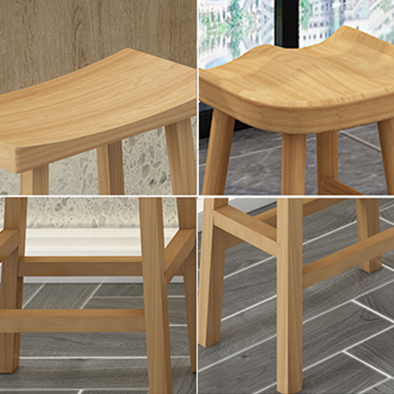 Industrial Wood Backless Barstool Simple Indoor Tall Stool with Contoured Seat Clearhalo 'Bar Furniture' 'Bar Stools' 'bar_stools' 'furn' 'furn_bar_stools' 'furniture_bar_stools' 'Kitchen & Dining Furniture' 'kitchen&dining_furn' 'kitchen' 'kitchen_furn' Furniture' 4620347