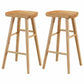 Industrial Wood Backless Barstool Simple Indoor Tall Stool with Contoured Seat Wood 2 Piece Set Clearhalo 'Bar Furniture' 'Bar Stools' 'bar_stools' 'furn' 'furn_bar_stools' 'furniture_bar_stools' 'Kitchen & Dining Furniture' 'kitchen&dining_furn' 'kitchen' 'kitchen_furn' Furniture' 4620350
