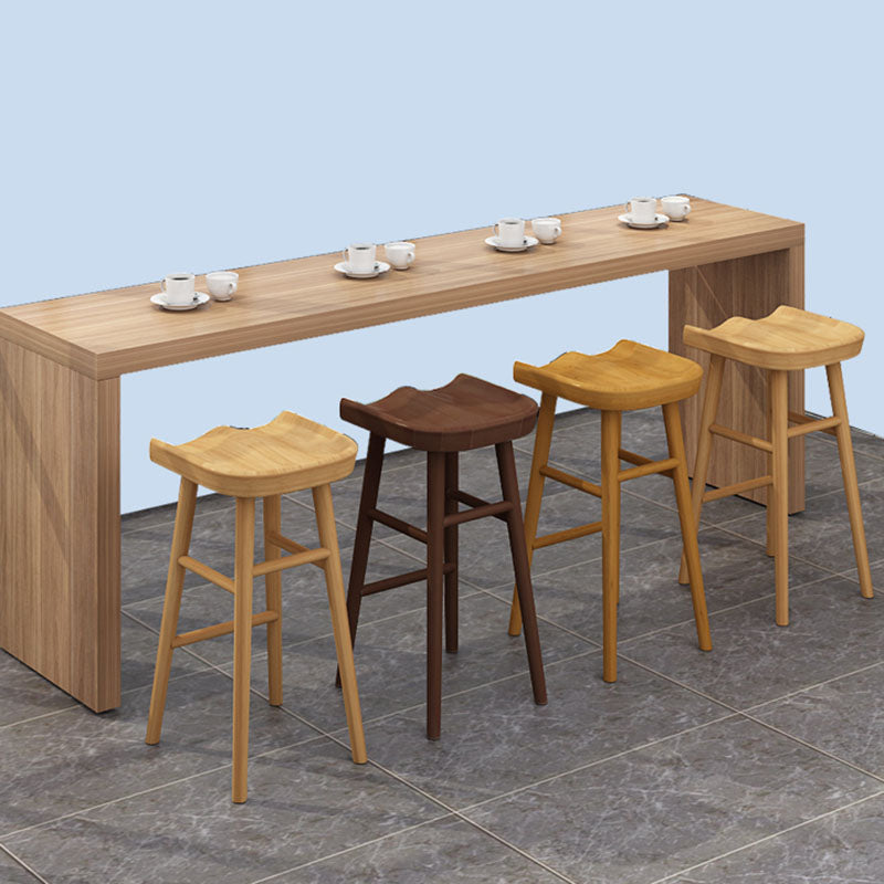 Industrial Wood Backless Barstool Simple Indoor Tall Stool with Contoured Seat Clearhalo 'Bar Furniture' 'Bar Stools' 'bar_stools' 'furn' 'furn_bar_stools' 'furniture_bar_stools' 'Kitchen & Dining Furniture' 'kitchen&dining_furn' 'kitchen' 'kitchen_furn' Furniture' 4620351