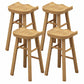 Industrial Wood Backless Barstool Simple Indoor Tall Stool with Contoured Seat Natural 4 Piece Set Clearhalo 'Bar Furniture' 'Bar Stools' 'bar_stools' 'furn' 'furn_bar_stools' 'furniture_bar_stools' 'Kitchen & Dining Furniture' 'kitchen&dining_furn' 'kitchen' 'kitchen_furn' Furniture' 4620357