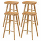 Industrial Wood Backless Barstool Simple Indoor Tall Stool with Contoured Seat Wood 4 Piece Set Clearhalo 'Bar Furniture' 'Bar Stools' 'bar_stools' 'furn' 'furn_bar_stools' 'furniture_bar_stools' 'Kitchen & Dining Furniture' 'kitchen&dining_furn' 'kitchen' 'kitchen_furn' Furniture' 4620358