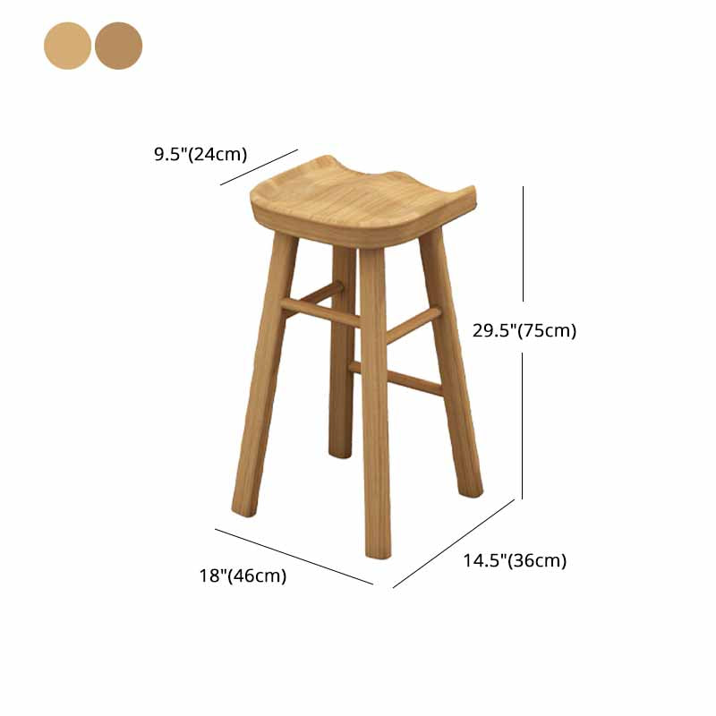 Industrial Wood Backless Barstool Simple Indoor Tall Stool with Contoured Seat Clearhalo 'Bar Furniture' 'Bar Stools' 'bar_stools' 'furn' 'furn_bar_stools' 'furniture_bar_stools' 'Kitchen & Dining Furniture' 'kitchen&dining_furn' 'kitchen' 'kitchen_furn' Furniture' 4620363