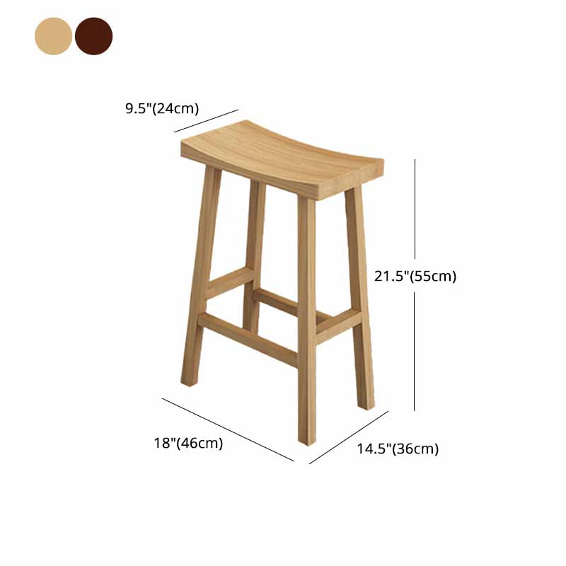 Industrial Wood Backless Barstool Simple Indoor Tall Stool with Contoured Seat Clearhalo 'Bar Furniture' 'Bar Stools' 'bar_stools' 'furn' 'furn_bar_stools' 'furniture_bar_stools' 'Kitchen & Dining Furniture' 'kitchen&dining_furn' 'kitchen' 'kitchen_furn' Furniture' 4620364