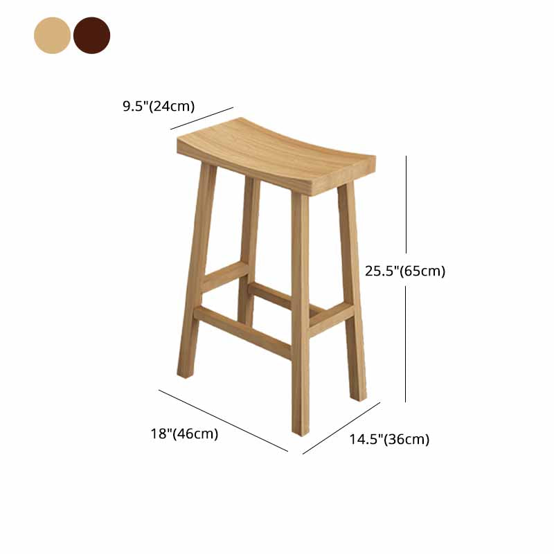 Industrial Wood Backless Barstool Simple Indoor Tall Stool with Contoured Seat Clearhalo 'Bar Furniture' 'Bar Stools' 'bar_stools' 'furn' 'furn_bar_stools' 'furniture_bar_stools' 'Kitchen & Dining Furniture' 'kitchen&dining_furn' 'kitchen' 'kitchen_furn' Furniture' 4620365