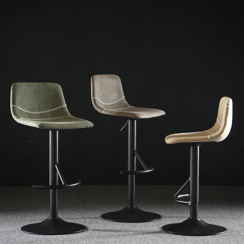 Nordic Indoor Barstool Adjustable Metal Swivel Tall Stool with Leather Seat Clearhalo 'Bar Furniture' 'Bar Stools' 'bar_stools' 'furn' 'furn_bar_stools' 'furniture_bar_stools' 'Kitchen & Dining Furniture' 'kitchen&dining_furn' 'kitchen' 'kitchen_furn' Furniture' 4620367