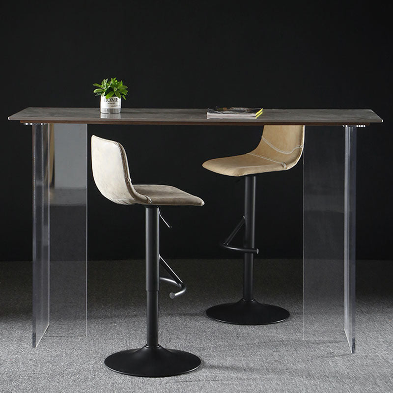Nordic Indoor Barstool Adjustable Metal Swivel Tall Stool with Leather Seat Clearhalo 'Bar Furniture' 'Bar Stools' 'bar_stools' 'furn' 'furn_bar_stools' 'furniture_bar_stools' 'Kitchen & Dining Furniture' 'kitchen&dining_furn' 'kitchen' 'kitchen_furn' Furniture' 4620372