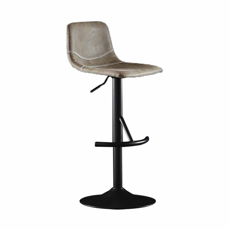 Nordic Indoor Barstool Adjustable Metal Swivel Tall Stool with Leather Seat Coffee 1 Piece Clearhalo 'Bar Furniture' 'Bar Stools' 'bar_stools' 'furn' 'furn_bar_stools' 'furniture_bar_stools' 'Kitchen & Dining Furniture' 'kitchen&dining_furn' 'kitchen' 'kitchen_furn' Furniture' 4620373