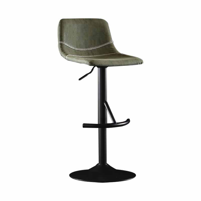 Nordic Indoor Barstool Adjustable Metal Swivel Tall Stool with Leather Seat Clearhalo 'Bar Furniture' 'Bar Stools' 'bar_stools' 'furn' 'furn_bar_stools' 'furniture_bar_stools' 'Kitchen & Dining Furniture' 'kitchen&dining_furn' 'kitchen' 'kitchen_furn' Furniture' 4620375