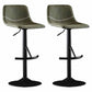 Nordic Indoor Barstool Adjustable Metal Swivel Tall Stool with Leather Seat Green 2 Piece Set Clearhalo 'Bar Furniture' 'Bar Stools' 'bar_stools' 'furn' 'furn_bar_stools' 'furniture_bar_stools' 'Kitchen & Dining Furniture' 'kitchen&dining_furn' 'kitchen' 'kitchen_furn' Furniture' 4620376